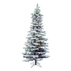 Vickerman 78&quot Utica Fir Slim Multi-Color LED Artificial Christmas Tree in White