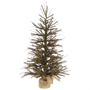 Vickerman 36x18&quot Plastic Vienna Twig Artificial Christmas Tree in Green