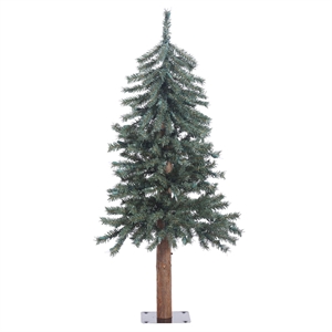 Vickerman 36&quot Plastic Natural Bark Alpine Artificial Christmas Tree in Green