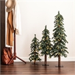 Vickerman 2/3/4' Alpine Artificial Christmas Tree Set with LED Lights in Green