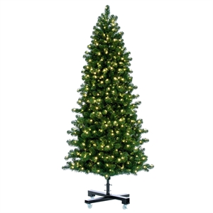 Vickerman 114&quot Grand Teton Slim Artificial Christmas Tree w/ LED Lights in Green