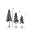 Vickerman 4' 5' 6' Natural Bark Alpine Artificial Christmas Tree Set in Green