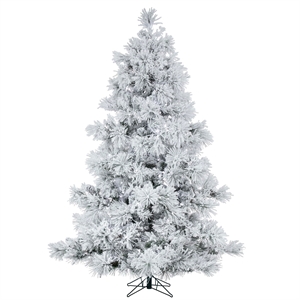 Vickerman 90&quot PVC Alberta Artificial Christmas Tree with LED Lights in White