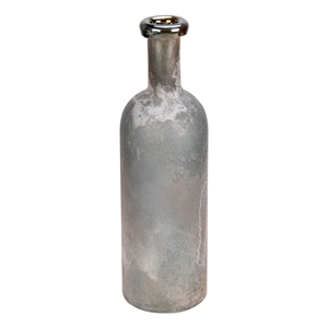Vickerman 16&quot Contemporary Hand Blown Glass Bottle in Slate Gray