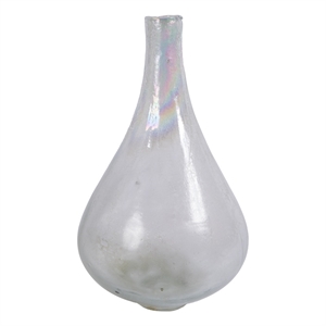 Vickerman 9.45&quot Contemporary Hand Blown Glass Irridescent Rainbow Vase in White