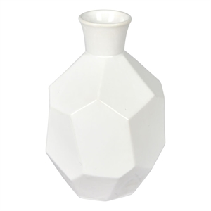 Vickerman 10&quot Contemporary Ceramic Geometric Bottle in White