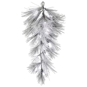Vickerman 32&quot Alder Long Needle C7 LED Artificial Christmas Teardrop in White