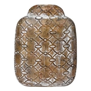 Vickerman 13.8&quot Contemporary Polyresin Flat Vase with Circular Pattern in Brown