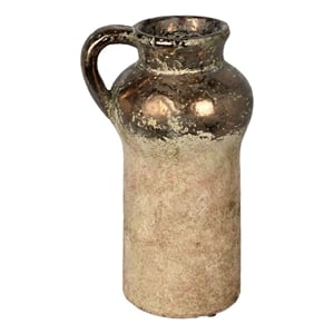 Vickerman 12&quot Contemporary Aged Terracotta Ceramic Vase in Gray