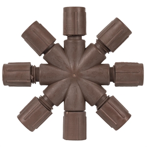 Vickerman Plastic Coaxial Y Splitter Single LED in Brown (Set of 6)