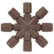 Vickerman Plastic Coaxial Y Splitter Single LED in Brown (Set of 6)