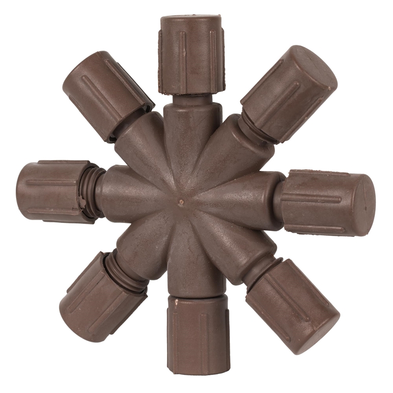 Vickerman Plastic Coaxial Y Splitter Single LED in Brown (Set of 6)