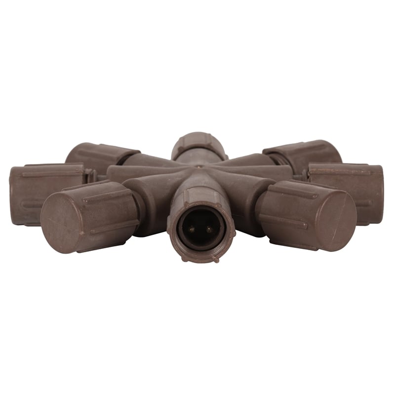 Vickerman Plastic Coaxial Y Splitter Single LED in Brown (Set of 6)
