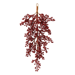 Vickerman 33&quot Glitter Berry Artificial Christmas Door Swag in Burgundy Red
