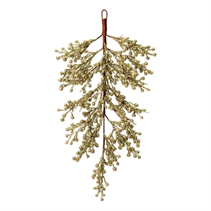 Vickerman 33&quot Glitter Berry Artificial Christmas Door Swag in Champagne Gold