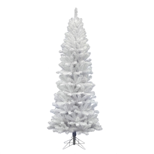 Vickerman 66&quot PVC Salem Pencil Pine Artificial Christmas Tree in White