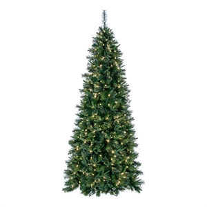Vickerman 102&quot Cashmere Slim PE Plastic Christmas Tree with LED Lights in Green