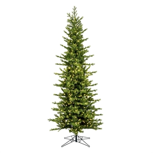 Vickerman 108&quot Moutauk Pine LED Lights Artificial Christmas Pencil Tree in Green