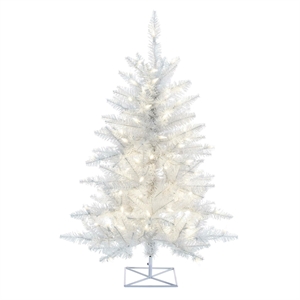 Vickerman 36&quot Plastic Fir Slim Dural-lit LED Artificial Christmas Tree in White