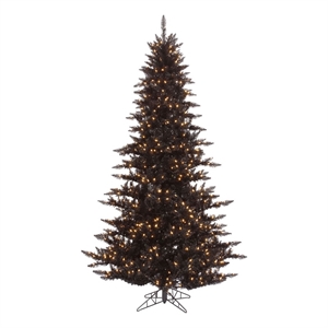 Vickerman 66&quot Fir Artificial Christmas Tree with Warm White LED Lights in Black