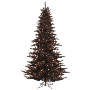 Vickerman 120&quot Fir Artificial Christmas Tree with Warm White LED Lights in Black