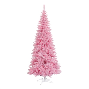 Vickerman 54&quot Plastic Fir Slim Dura-lit LED Artificial Christmas Tree in Pink