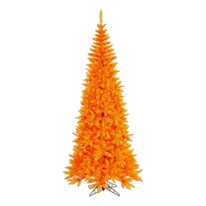 Vickerman 66&quot Fir Slim Dura-lit LED Artificial Christmas Tree in Orange