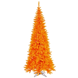 Vickerman 108&quot Fir Slim Dura-lit LED Artificial Christmas Tree in Orange