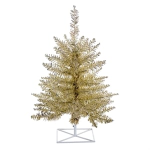 Vickerman 36&quot Plastic Fir Unlit Artificial Christmas Tree in Champagne Gray