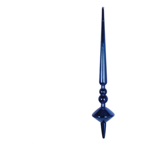 Vickerman 12&quot Plastic Cupola Finial Ornaments in Shiny Blue (Set of 3)