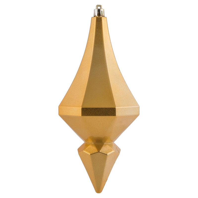 Vickerman Plastic Diamond Finial Ornaments in Candy Copper/Gold (Set of 2)