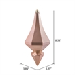 Vickerman Plastic Diamond Finial Ornaments in Candy Rose Gold (Set of 2)