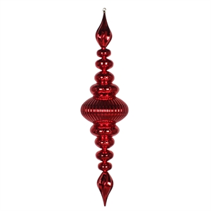 Vickerman 41&quot Plastic Finial Ornament in Shiny Red