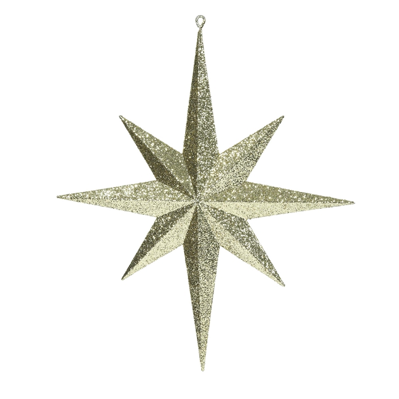 Vickerman Iridescent Glitter Bethlehem Star Christmas Ornament in Gold