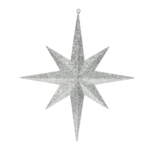 Vickerman Glitter Bethlehem Star Christmas Ornament in Champagne Silver
