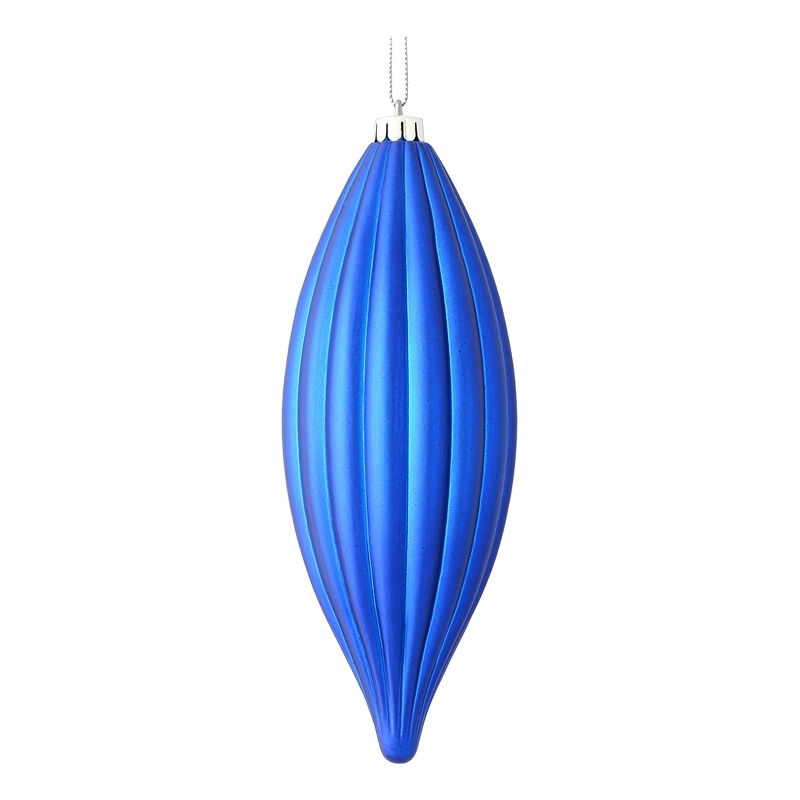 Vickerman Contemporary Plastic Line Finial Ornaments in Matte Blue (Set of 4)