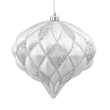 Vickerman Plastic Diamond Onion Christmas Ornament in Matte/Glitter Silver