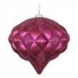 Vickerman Plastic Diamond Onion Christmas Ornament in Matte/Glitter Pink