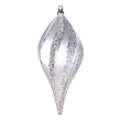 Vickerman 8'' Plastic Glitter Swirl Drop Christmas Ornament in Silver