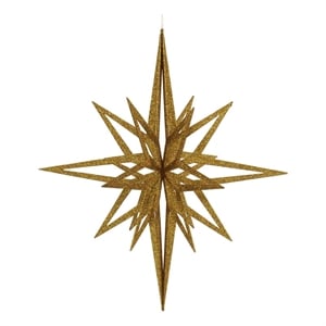 Vickerman 32&quot Contemporary Plastic Iridescent Star Christmas Ornament in Gold