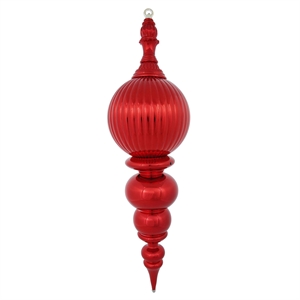 Vickerman 28&quot Contemporary Plastic Finial Ornament in Shiny Red