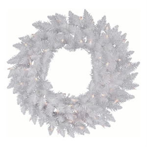 Vickerman 60&quot Spruce Artificial Christmas Wreath with LED in Sparkle White