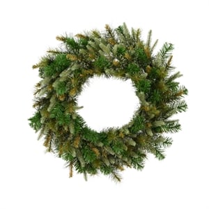 Vickerman 36&quot Plastic Cashmere Unlit Artificial Christmas Wreath in Green