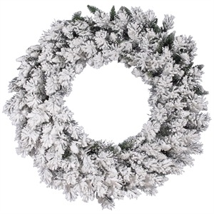 Vickerman 36&quot Snow Ridge Unlit Artificial Christmas Wreath in White/Green