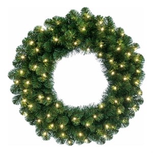 Vickerman 60&quot Oregon Fir LED Lights Artificial Christmas Wreath in Green