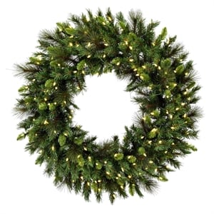 Vickerman 48&quot Bangor Mixed Pine LED Lights Artificial Christmas Wreath in Green