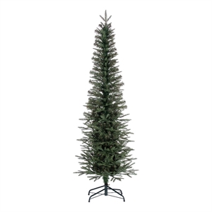 Vickerman 90&quot Plastic Bixley Pencil Fir Artificial Christmas Tree in Green