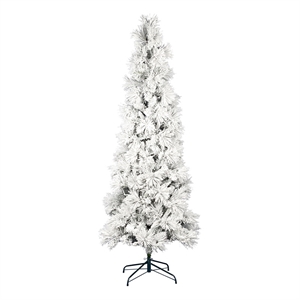 Vickerman 108&quot Atka Pine Pencil Artificial Christmas Tree in Flocked White