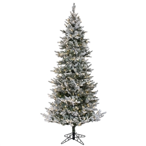 Vickerman 108x51&quot Kiana Mini Lights Artificial Christmas Tree in Flocked White