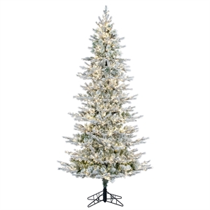 Vickerman 108x51&quot Kiana 3mm Lights Artificial Christmas Tree in Flocked White